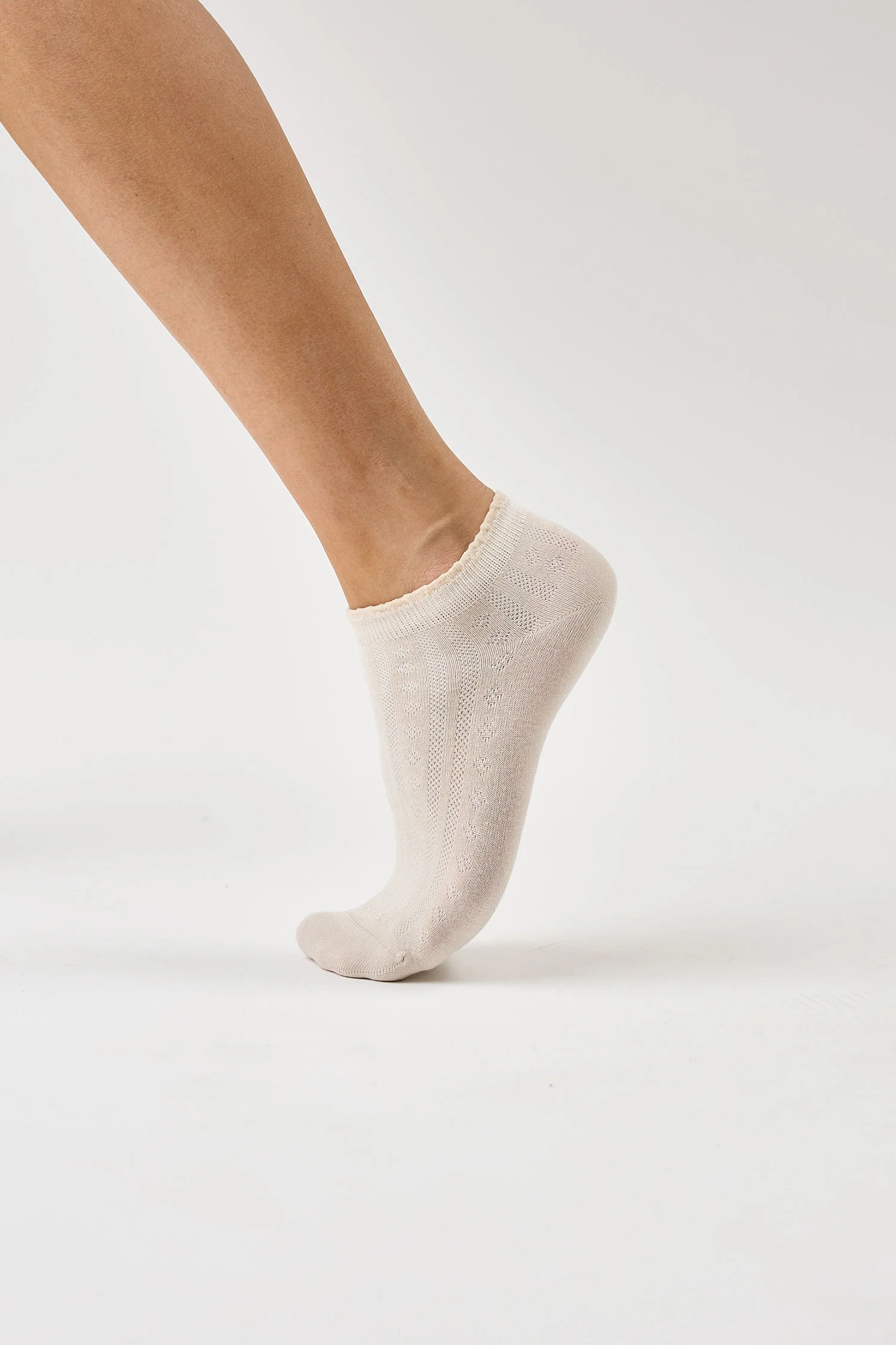 Beige Cotton Blossom Socks - Image 3